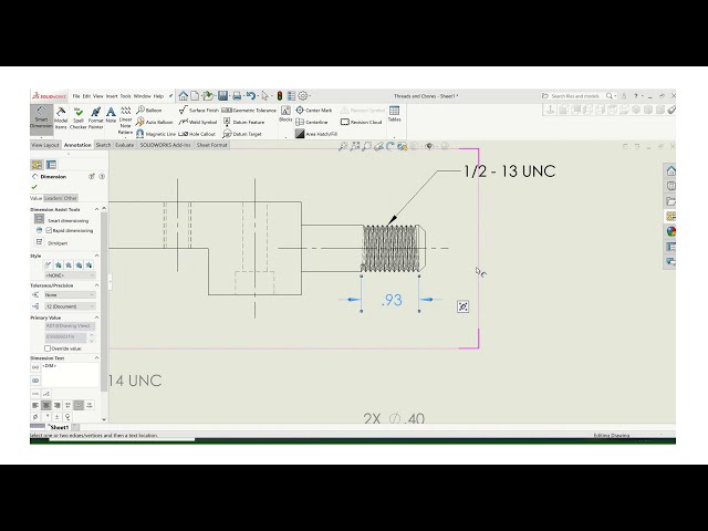 فیلم آموزشی: ابعاد رشته ها و ویژگی های مرتبط Solidworks با زیرنویس فارسی