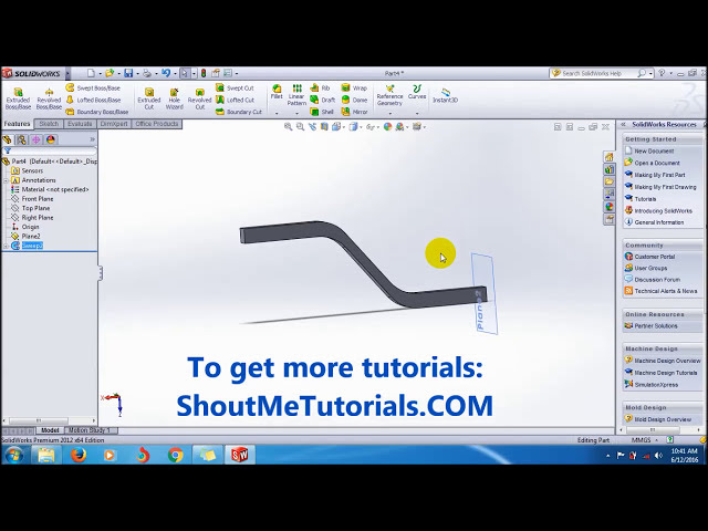 فیلم آموزشی: SolidWorks Swept Boss/Base Tutorial_Follow Normal Constant Method | فیلم آموزشی SolidWorks با زیرنویس فارسی