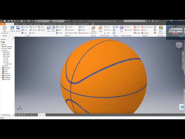 فیلم آموزشی: نحوه ساخت بسکتبال در Autodesk Inventor (مراحل آسان)