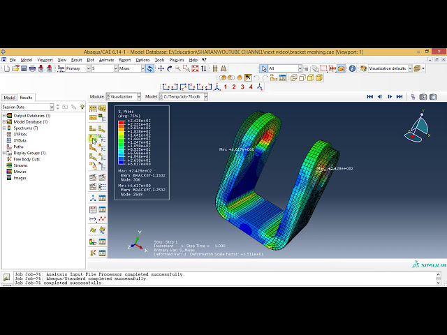 فیلم آموزشی: فیلم های آموزشی Abaqus - تجزیه و تحلیل یک براکت سه بعدی جامد تحت بار تحمل در Abaqus