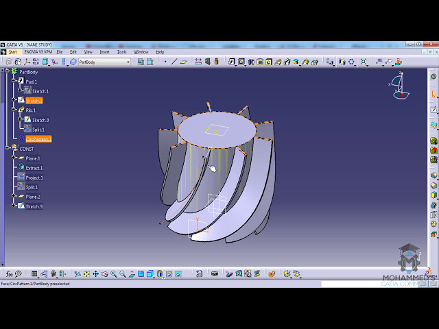 فیلم آموزشی: نحوه طراحی پره خمیده قسمت 4 برای پمپ به روش ساده Catia V5 با زیرنویس فارسی