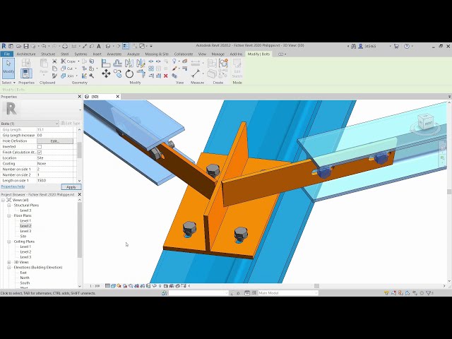 فیلم آموزشی: نحوه ایجاد سوراخ های شکافدار برای اتصالات فولادی در Revit