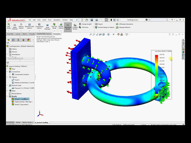 فیلم آموزشی: Solidworks Simulation- آنالیز استاتیکی با تماس بدون نفوذ با زیرنویس فارسی