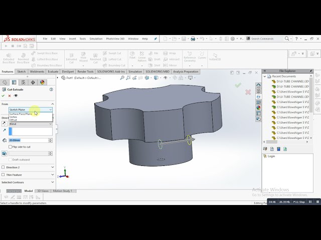 فیلم آموزشی: نحوه طراحی درپوش مخزن سوخت در Solidworks