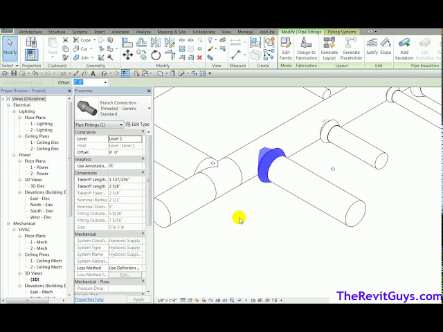 فیلم آموزشی: Revit MEP - ایجاد یک شیر لوله یا نوع لوله Weldolet - CADtechSeminars.com با زیرنویس فارسی