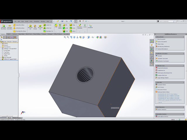 فیلم آموزشی: نحوه نشان دادن سوراخ رزوه آرایشی در SOLIDWORKS