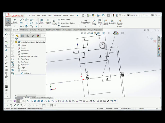 فیلم آموزشی: پیدا کردن اسکچ های تعریف نشده در SolidWorks با زیرنویس فارسی