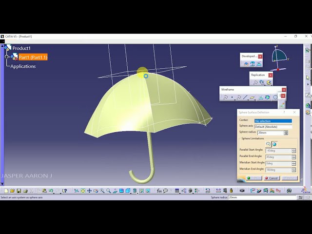 فیلم آموزشی: طراحی چتر با استفاده از CATIA (مدل سازی سطح)
