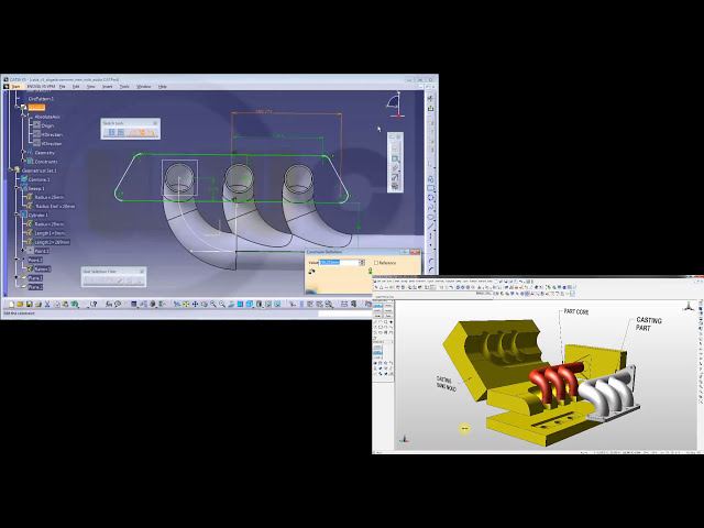 فیلم آموزشی: بخش و قالب ریخته گری: CATIA / KeyCreator (Tool Engaged)