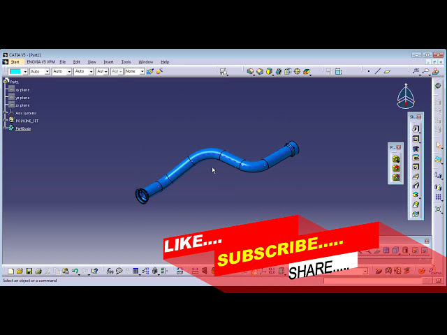 فیلم آموزشی: نحوه ایجاد لوله خنک کننده موتور در catia||POLYLINE در CATIA