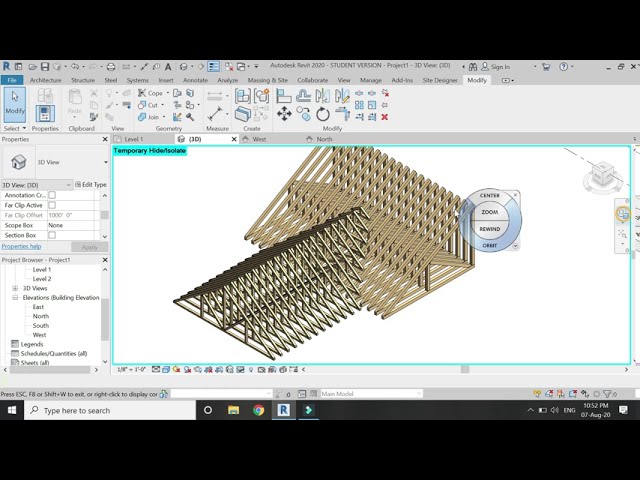 فیلم آموزشی: آموزش Revit - خرپاهای چوبی زیر سقف شیبدار با زیرنویس فارسی