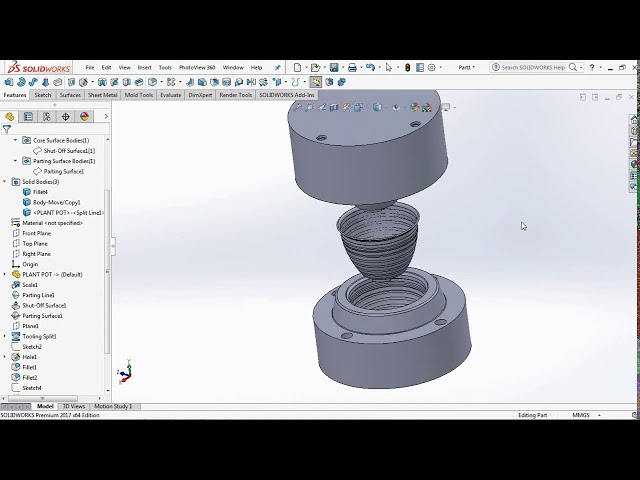 فیلم آموزشی: قالب | نحوه استفاده از INTERLOCK SURFACE برای ایجاد CORE-CAVITY || آموزش SOLIDWORKS با زیرنویس فارسی