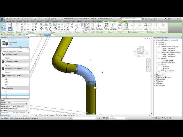 فیلم آموزشی: Revit 2017، سیستم تهویه با زیرنویس فارسی