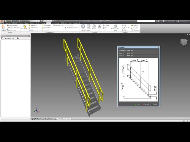 فیلم آموزشی: آموزش Autodesk Inventor - iLOGIC - Auto Stair - TEST - قسمت 1