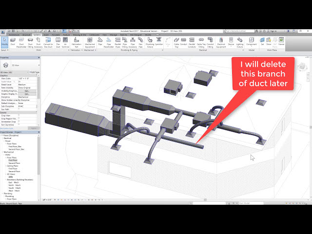 فیلم آموزشی: Revit 2017 Tutorials: Beginner-MEP Modeling 4: HVAC Duct Components طبقه اول با زیرنویس فارسی