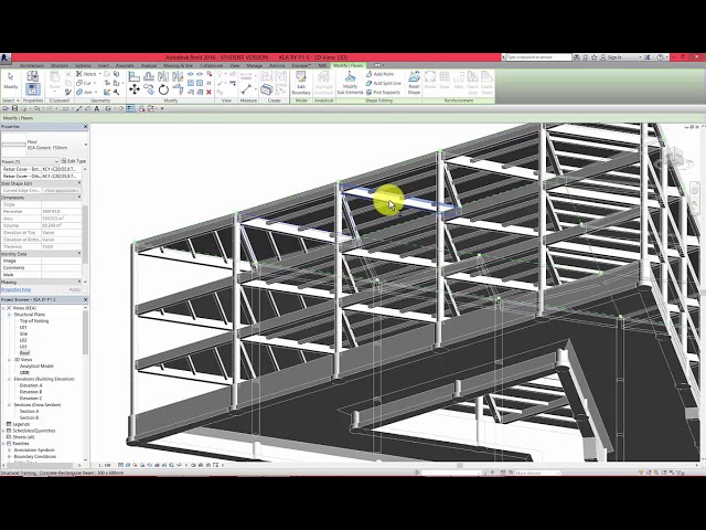 فیلم آموزشی: Revit - P1 - Part 13 - ساختمان بتنی - سقف شیبدار با زیرنویس فارسی