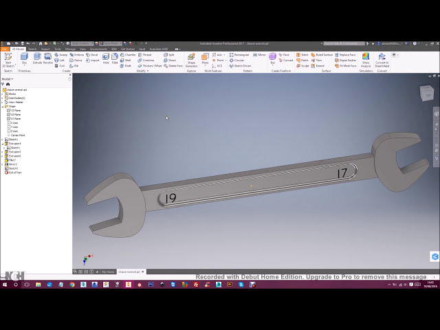 فیلم آموزشی: نحوه مدل سازی آچار باز با استفاده از Autodesk Inventor. با زیرنویس فارسی