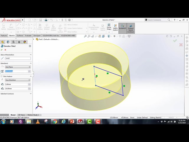 فیلم آموزشی: آموزش Solidworks | مبتدیان | قابلیت Revolve، Revolved cut و Thin با زیرنویس فارسی