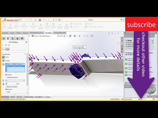 فیلم آموزشی: شبیه سازی استاتیک Solidworks FEA با پیچ و پین