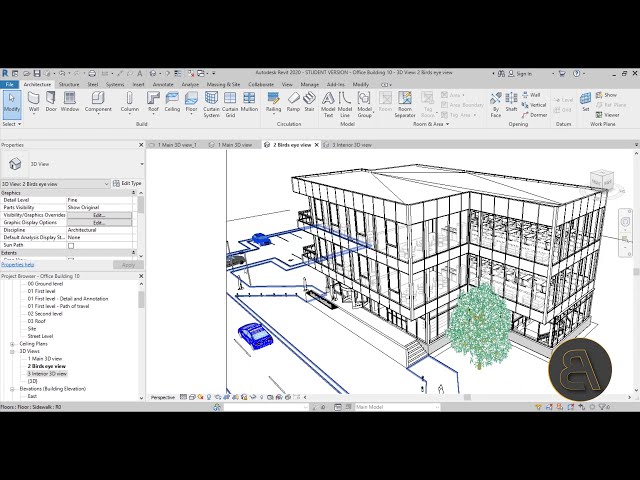 فیلم آموزشی: رندر ساختمان اداری در دوره Revit - قسمت 10 با زیرنویس فارسی