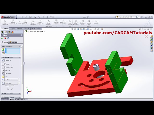 فیلم آموزشی: آموزش SolidWorks Advanced Mates | متقارن، جفت خطی، عرض، زاویه، فاصله، جفت مسیر با زیرنویس فارسی